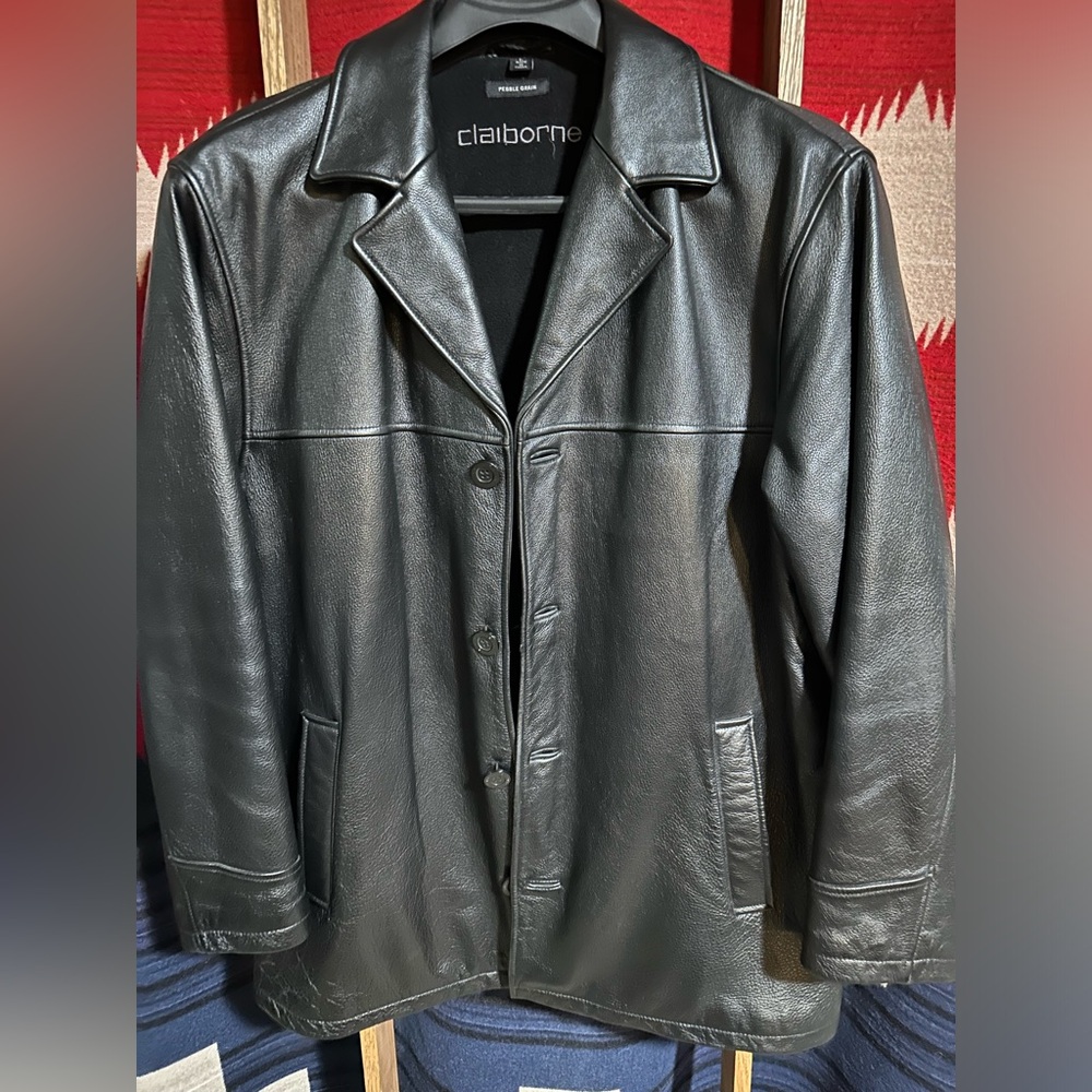 Black leather jacket